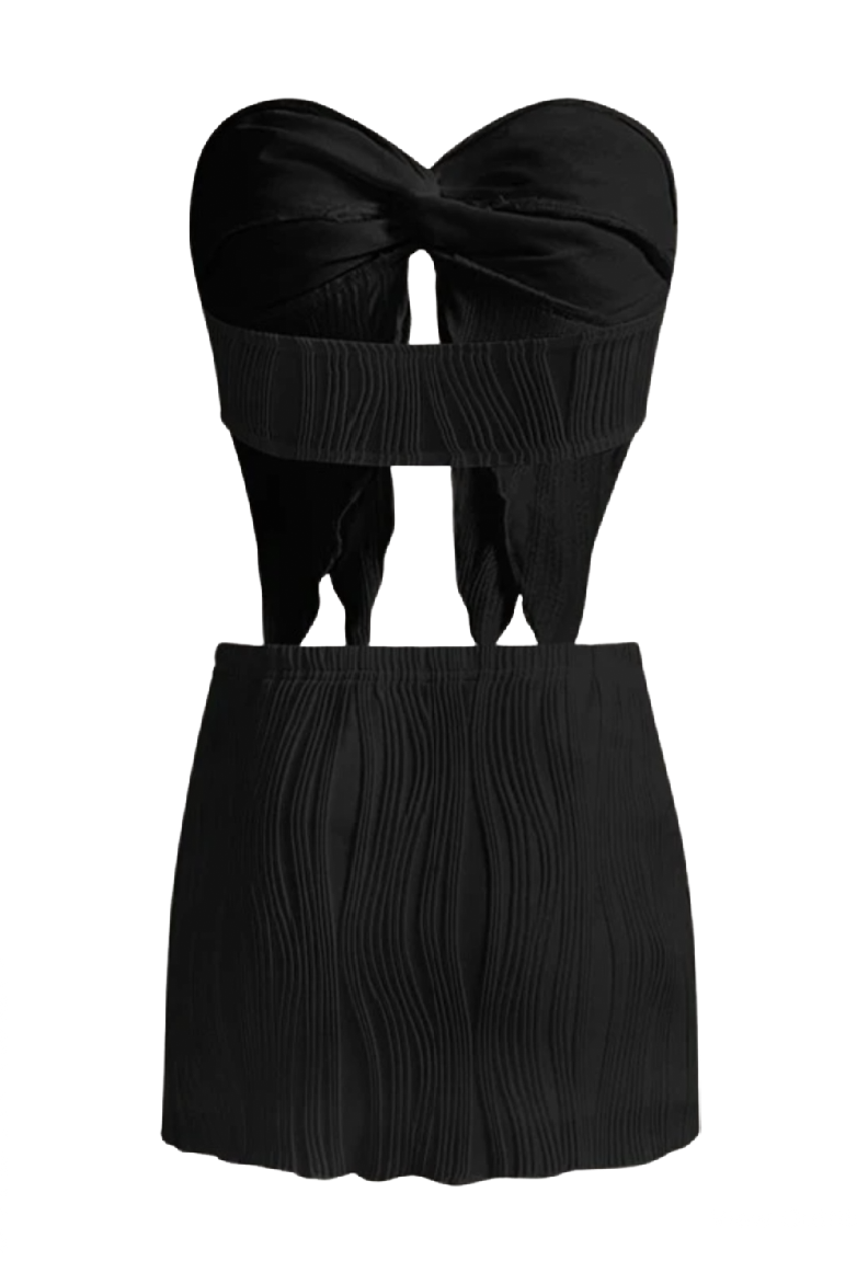 Celine Twist Skirt Set (Black)