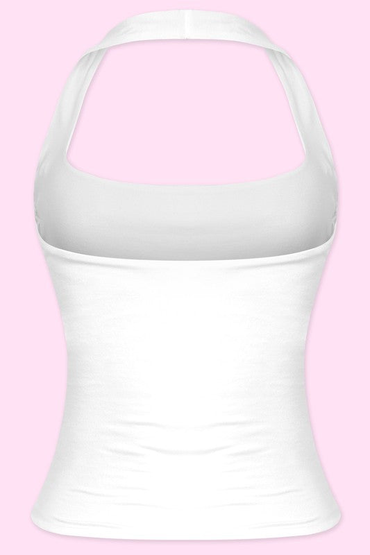 Beverly Halter Top (White)