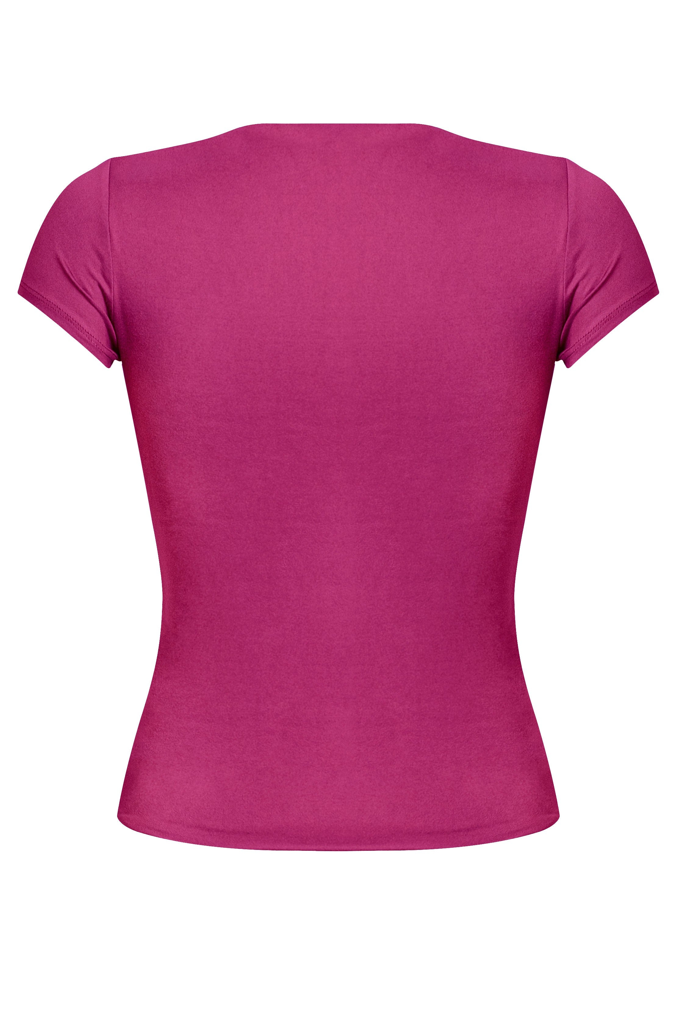 Cara Short Sleeve Top (Magenta)