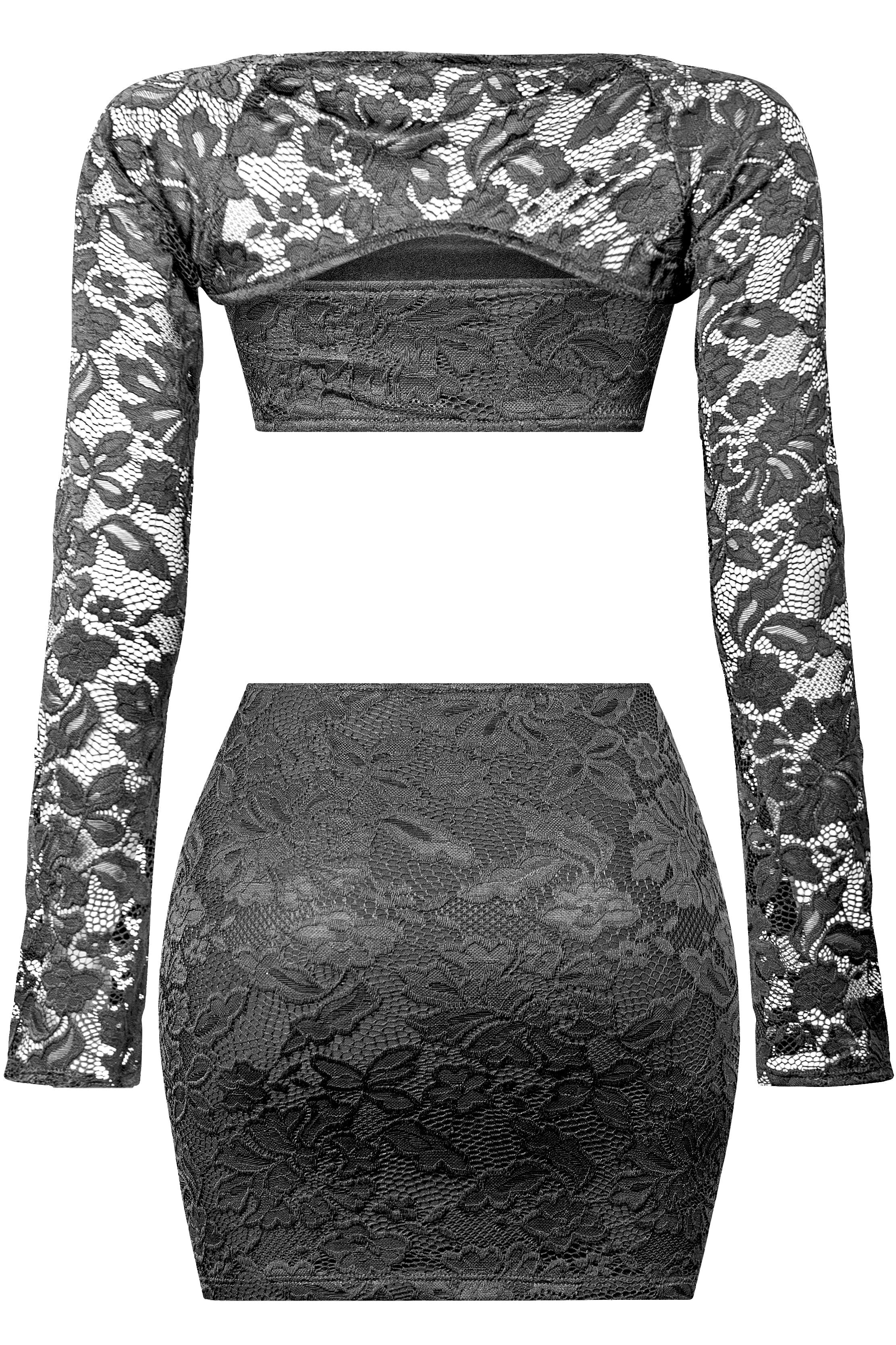 Chaser Lace Shrug Set (Black)