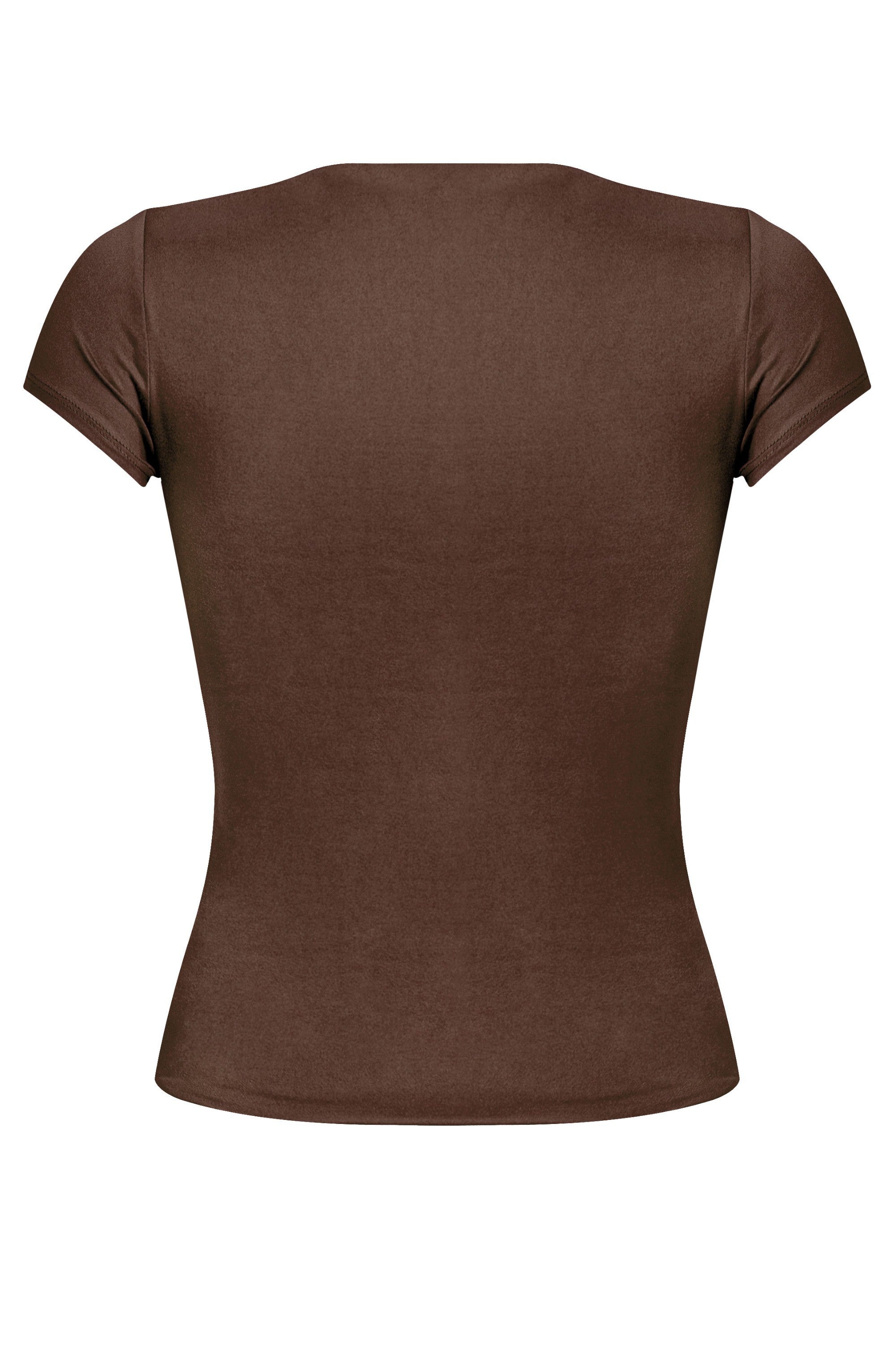 Cara Short Sleeve Top (Chocolate Brown)