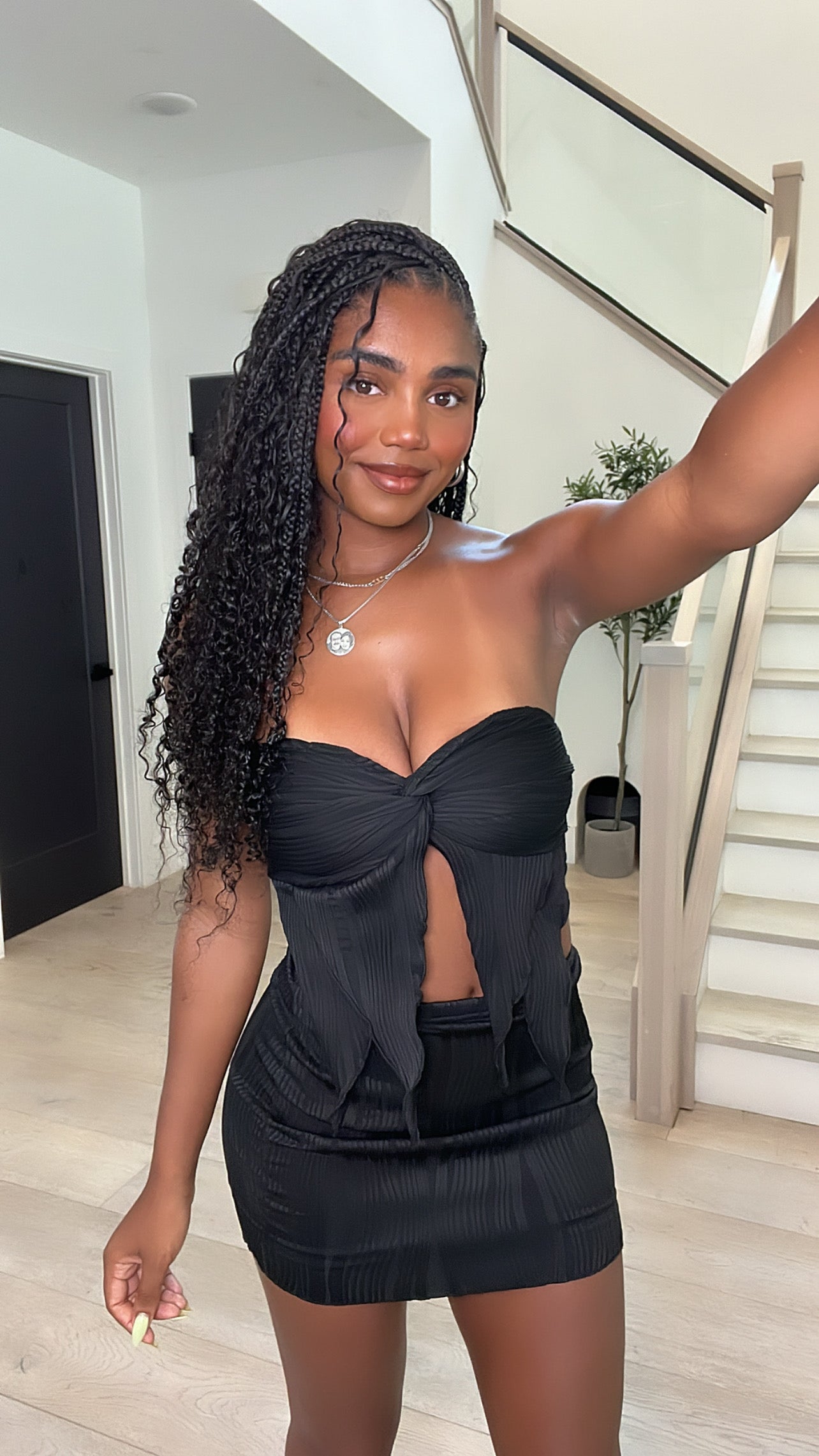 Celine Twist Skirt Set (Black)