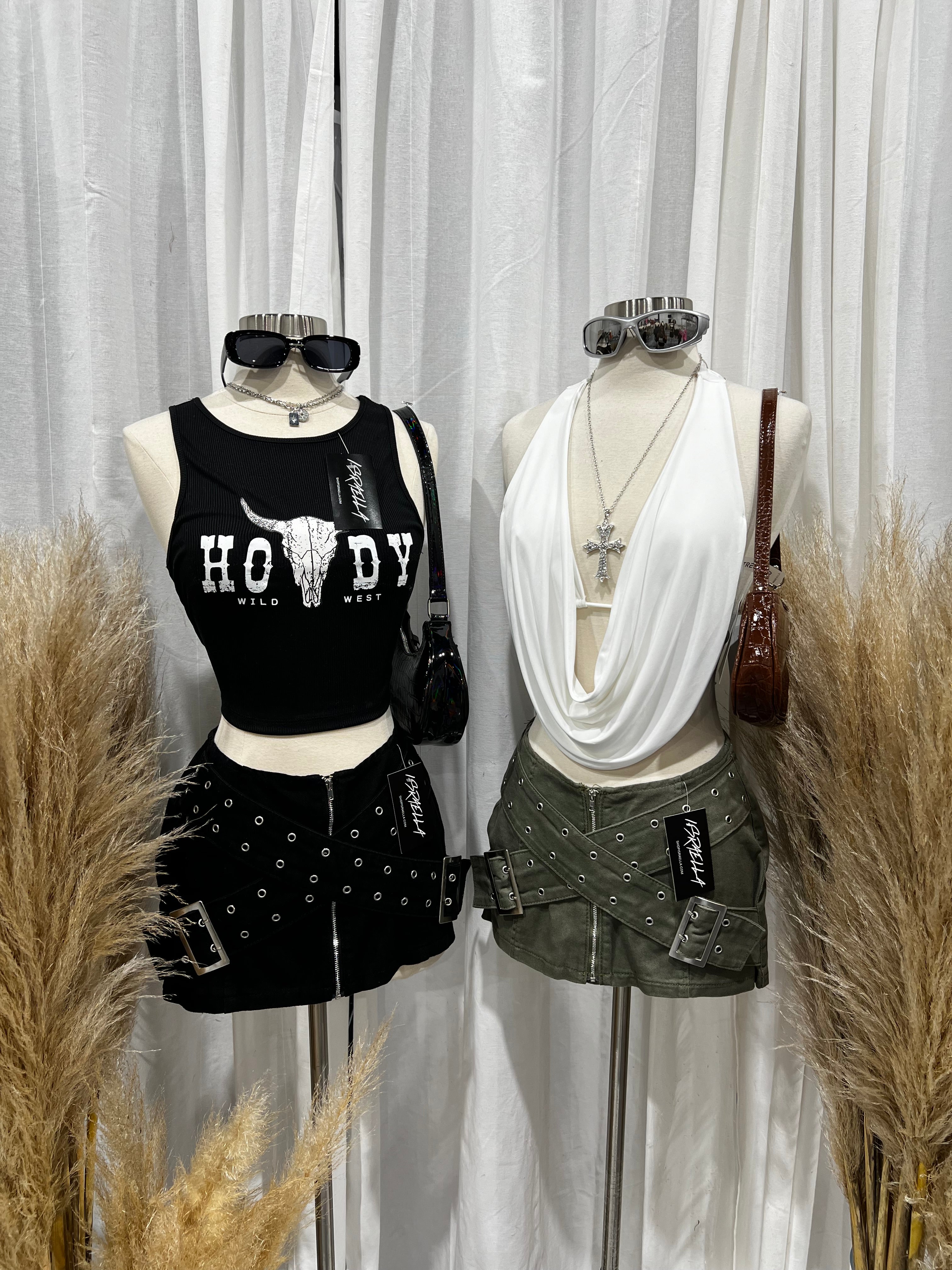 Cash Belt Mini Skirt (Olive Green)