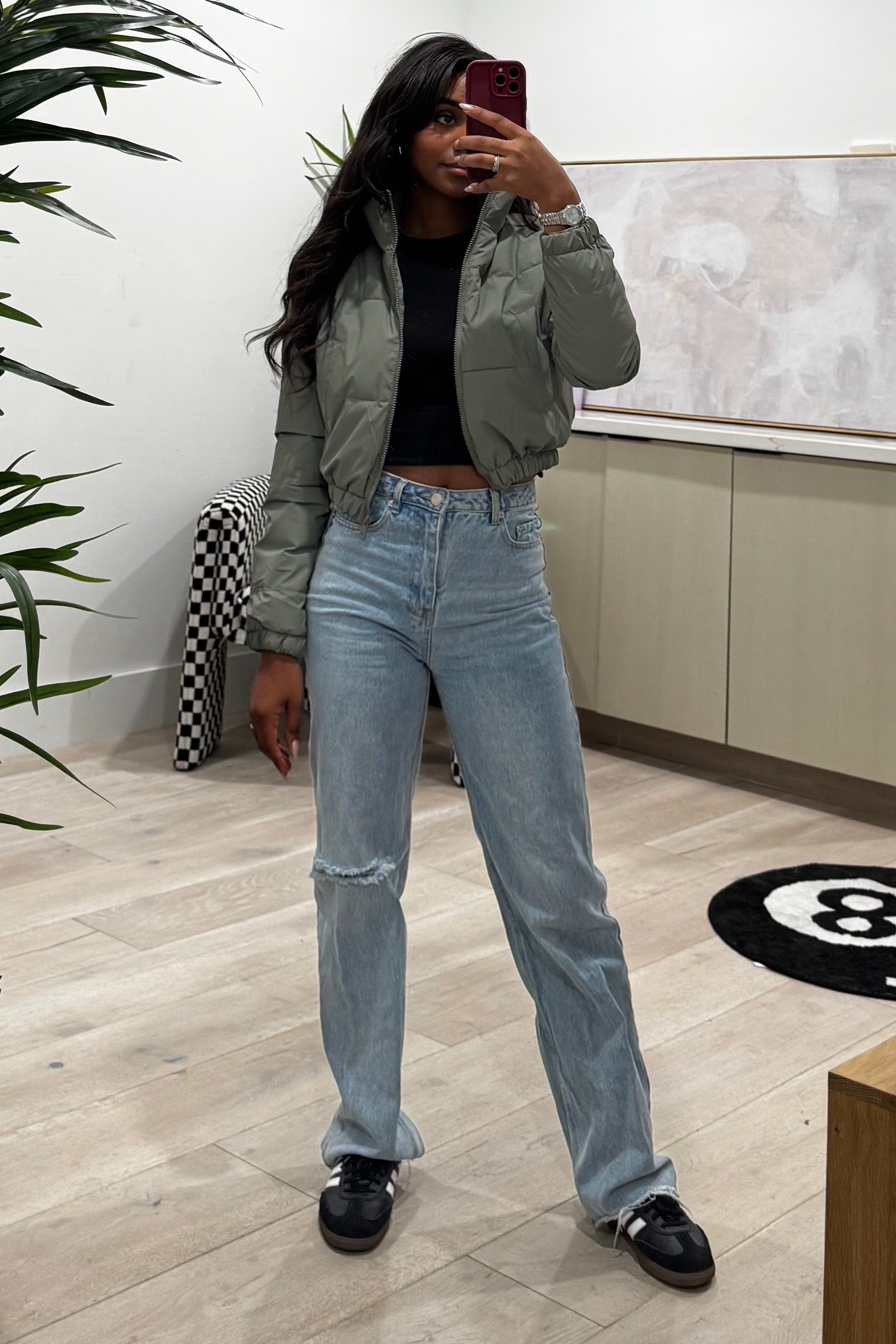 Carly Puffer Jacket (Olive Green)