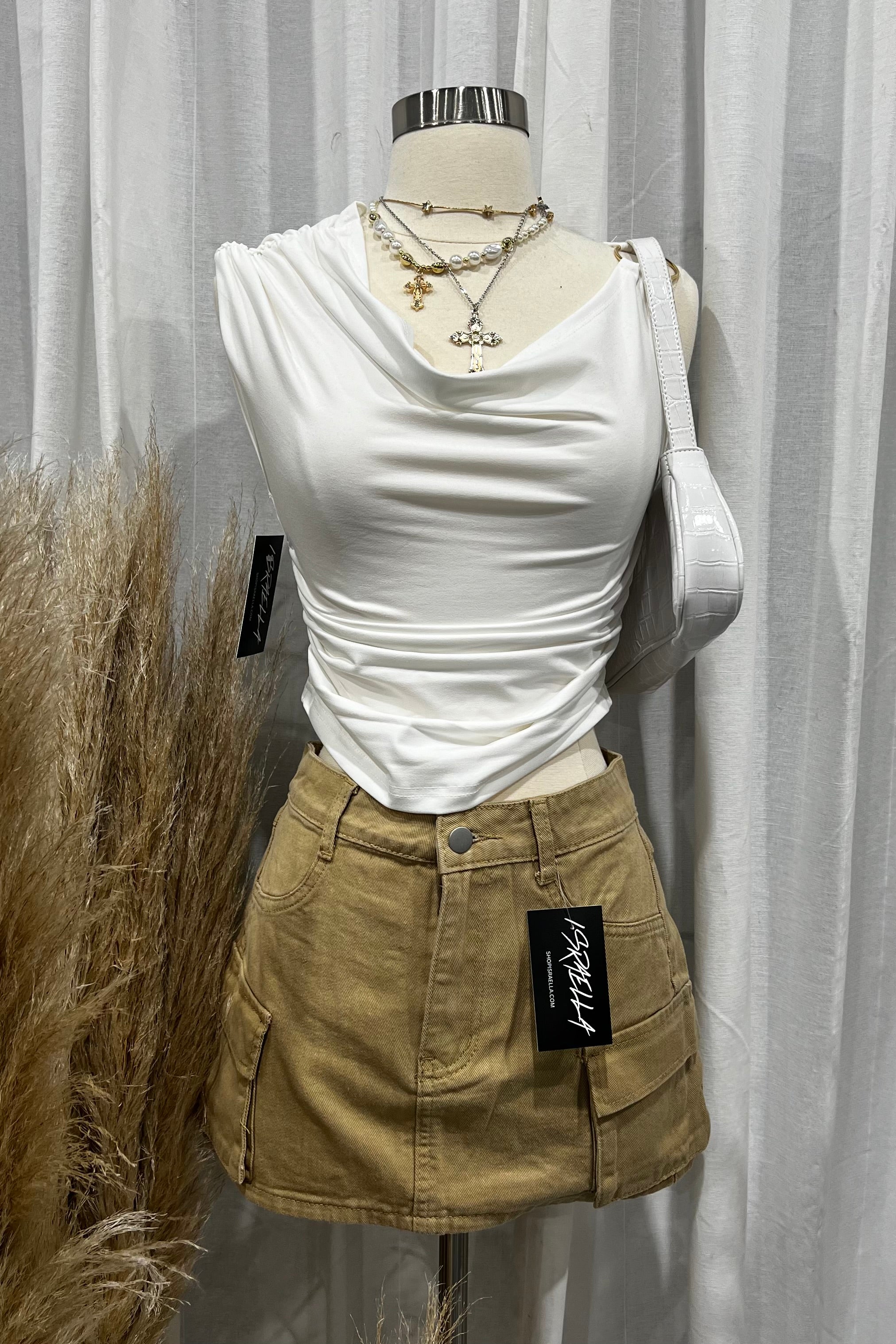 Alexa Asymmetrical Top (White)