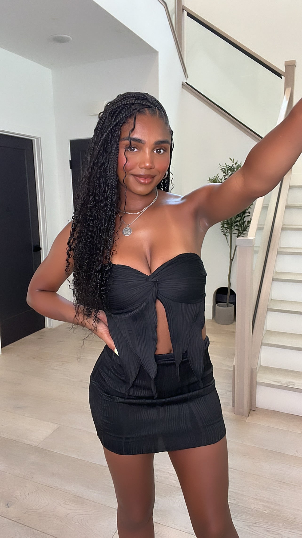 Celine Twist Skirt Set (Black)