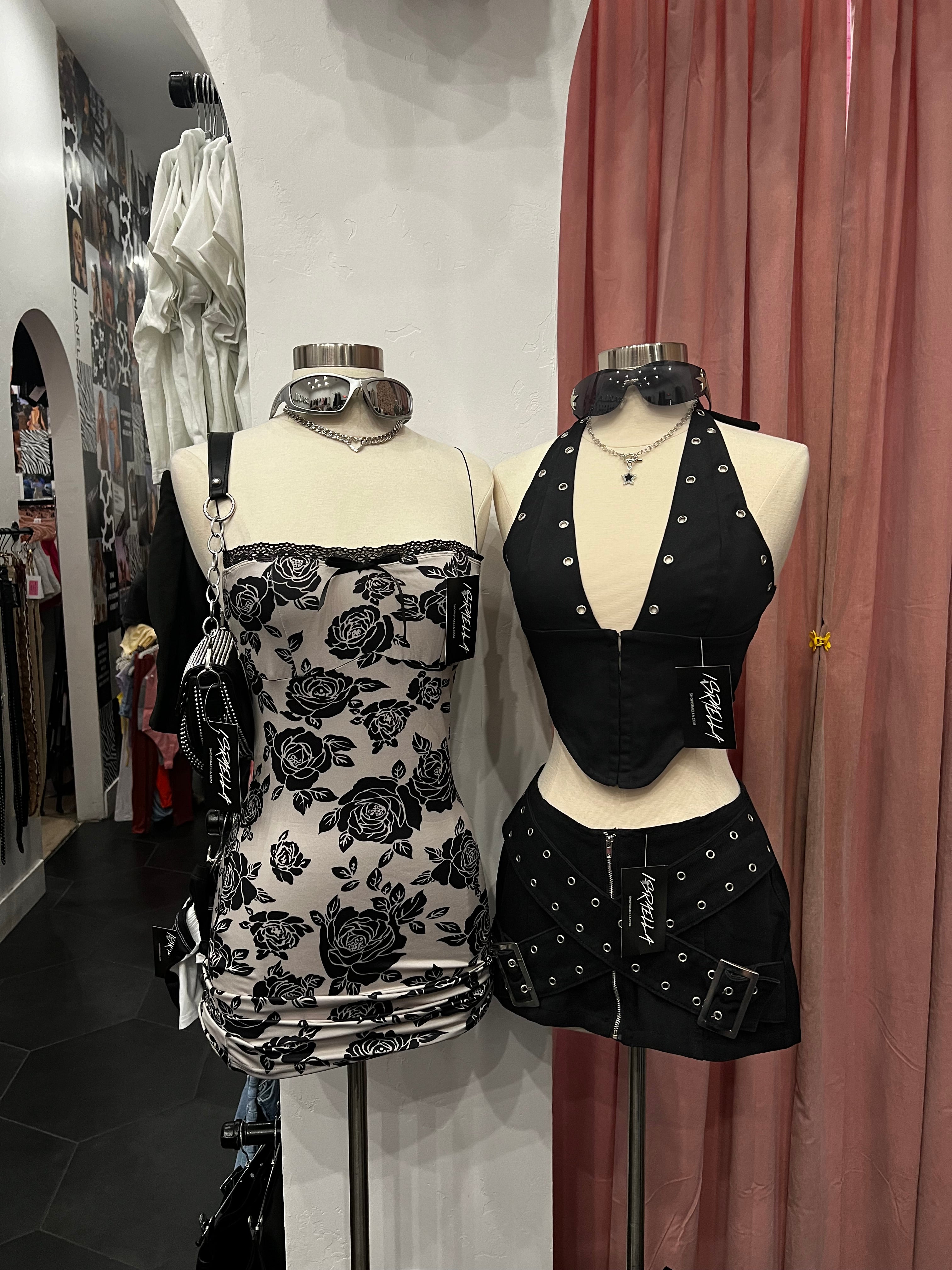 Una Floral Dress (Grey/Black)
