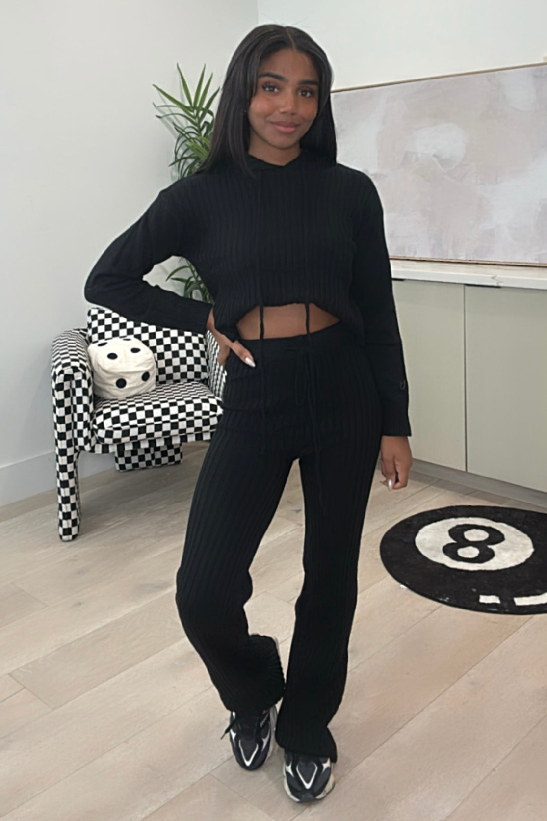 Kyree Knit Long Sleeve Pants Set (Black) Shop Israella Kyree Knit Long Sleeve Pants Set (Black) Shop Israella