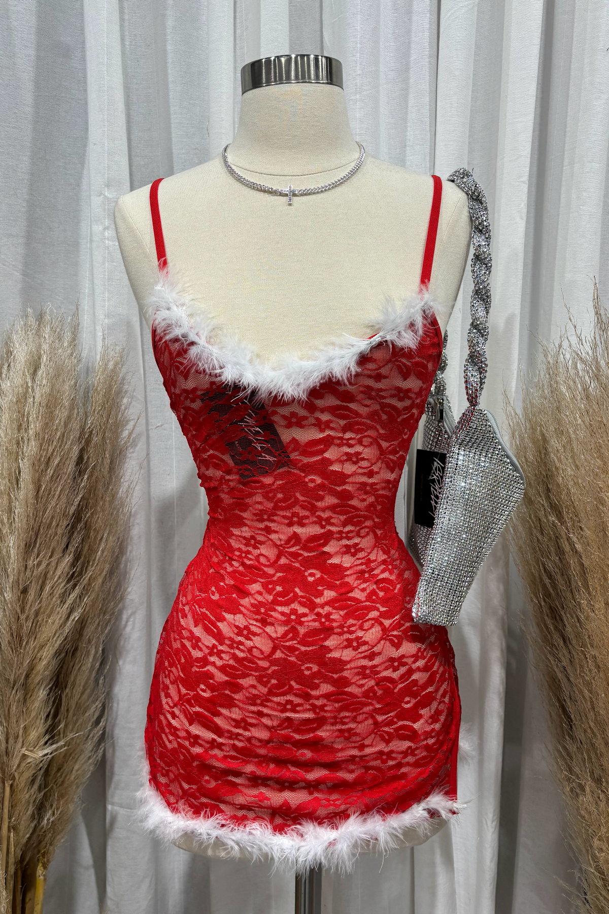 Christmas Lingerie Mini Dress (Red) Shop Israella Christmas Lingerie Mini Dress (Red) Shop Israella