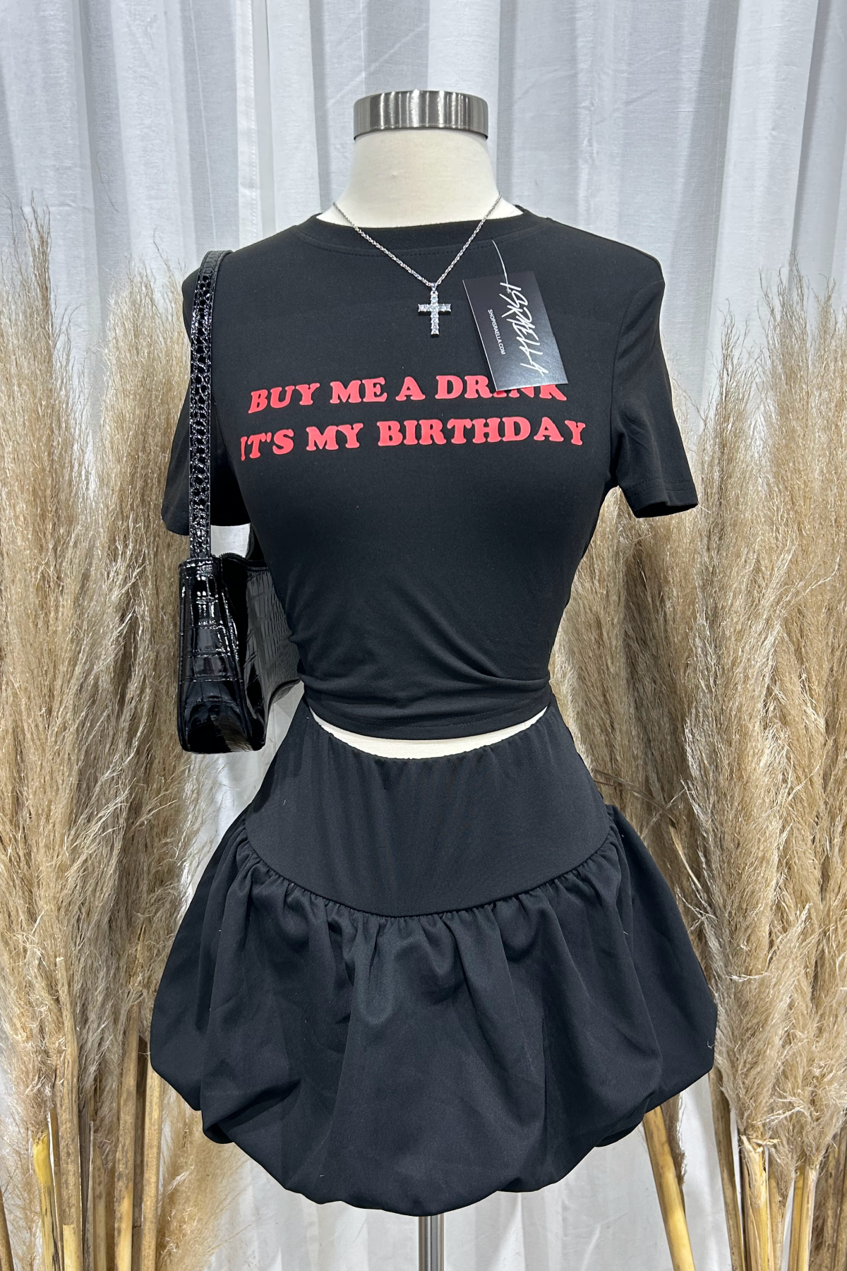 Buy Me A Drink Top (Black/Red)