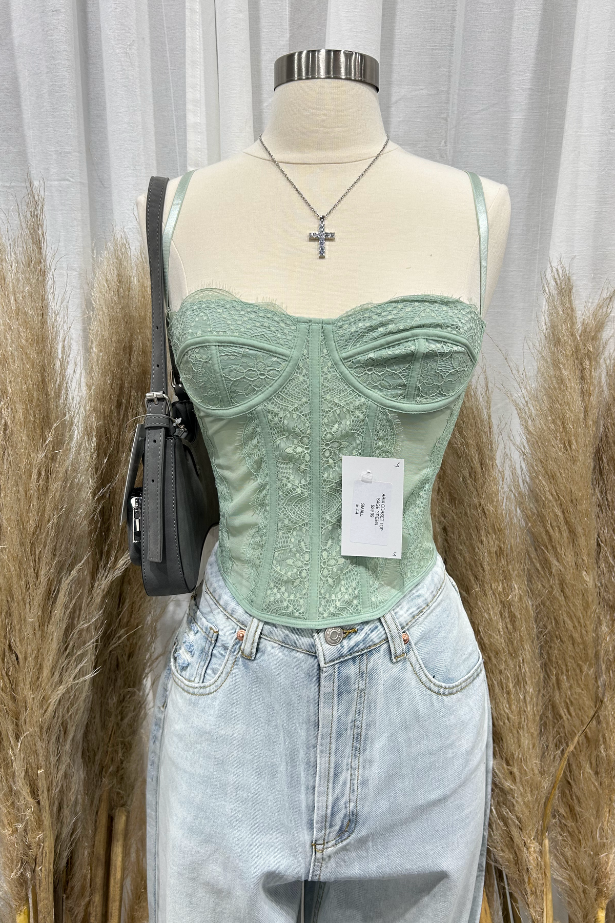 Aria Corset Top (Sage Green)