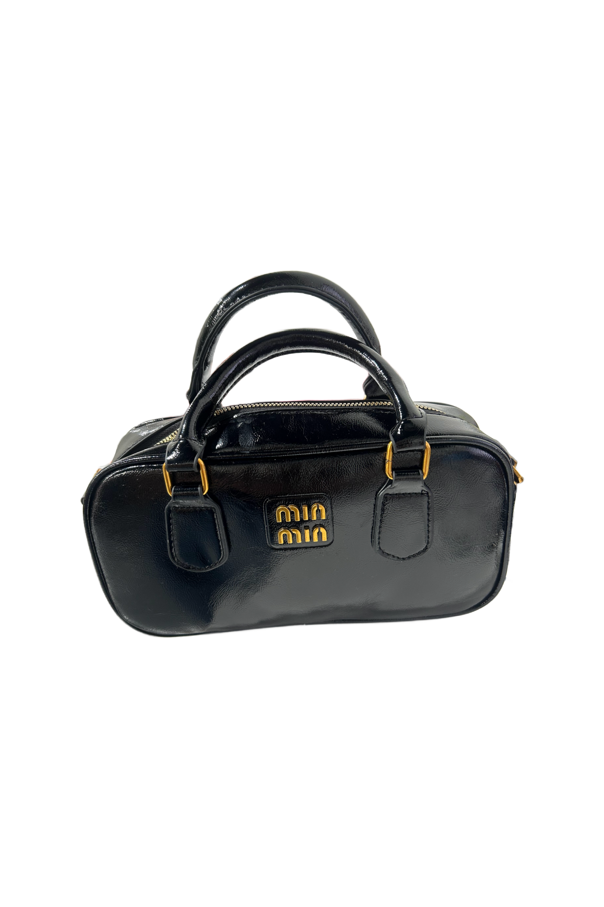 Min Min Leather Hand Bag (Black)