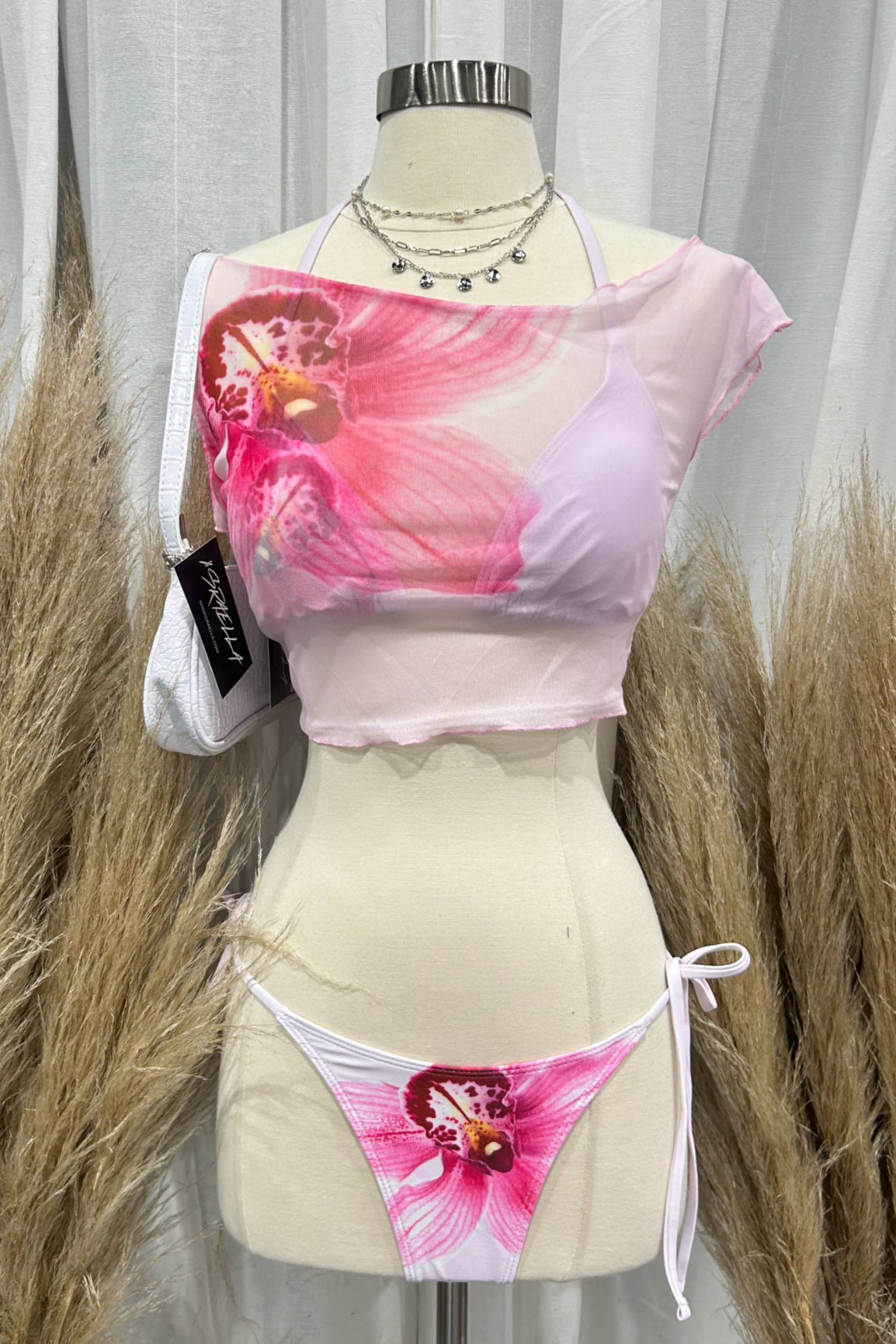 Olandria Mesh Skirt Set (Baby Pink)