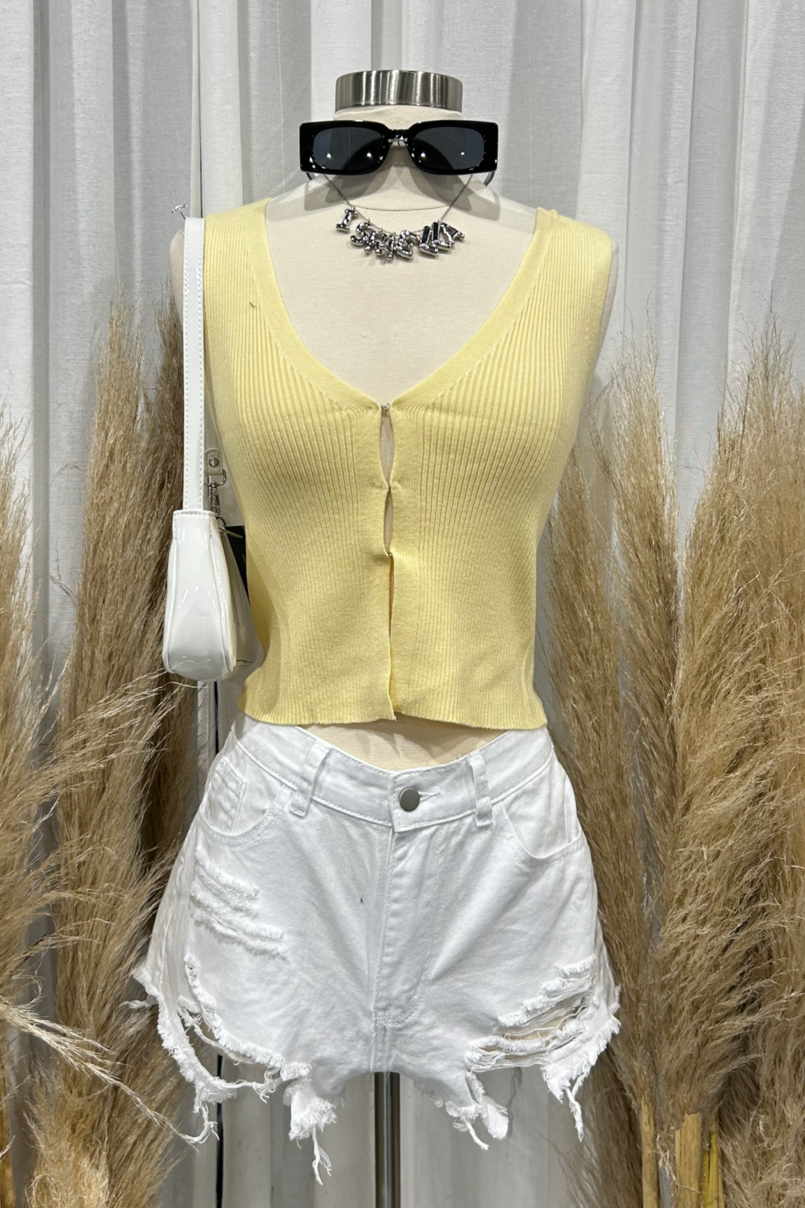 Sammie Sweater Vest (Light Yellow)