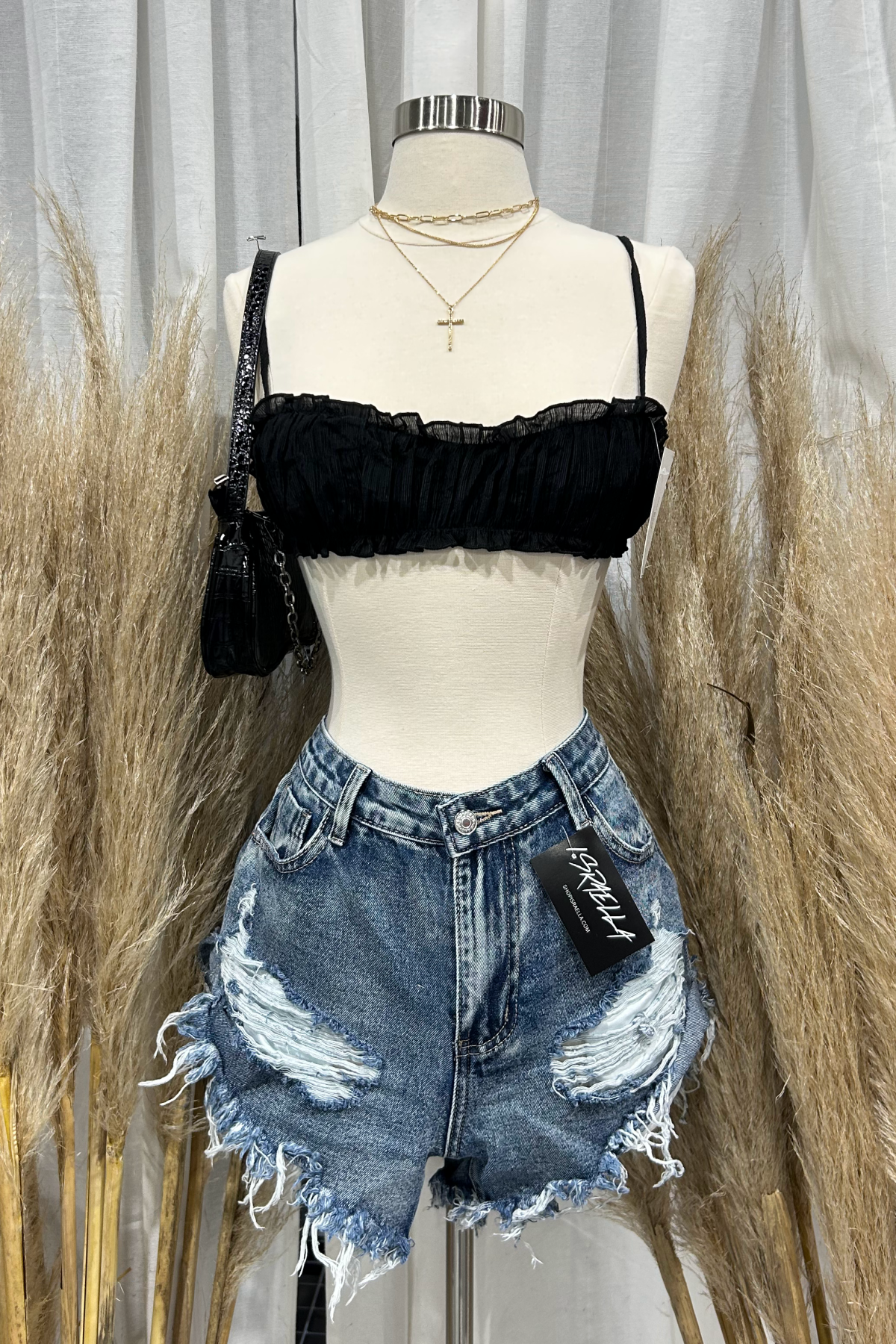 Sera Ruched Top (Black)