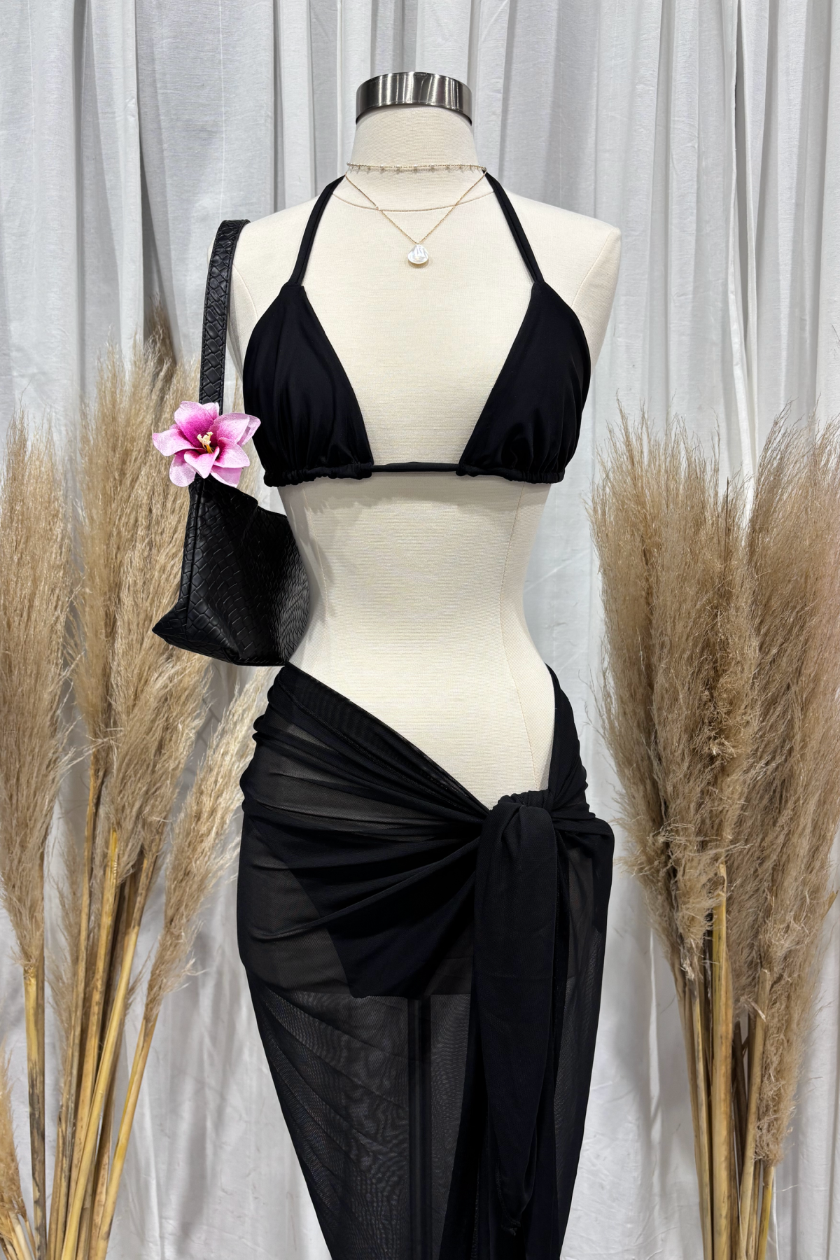 Vallarta Cover Up Maxi Skirt (Black)