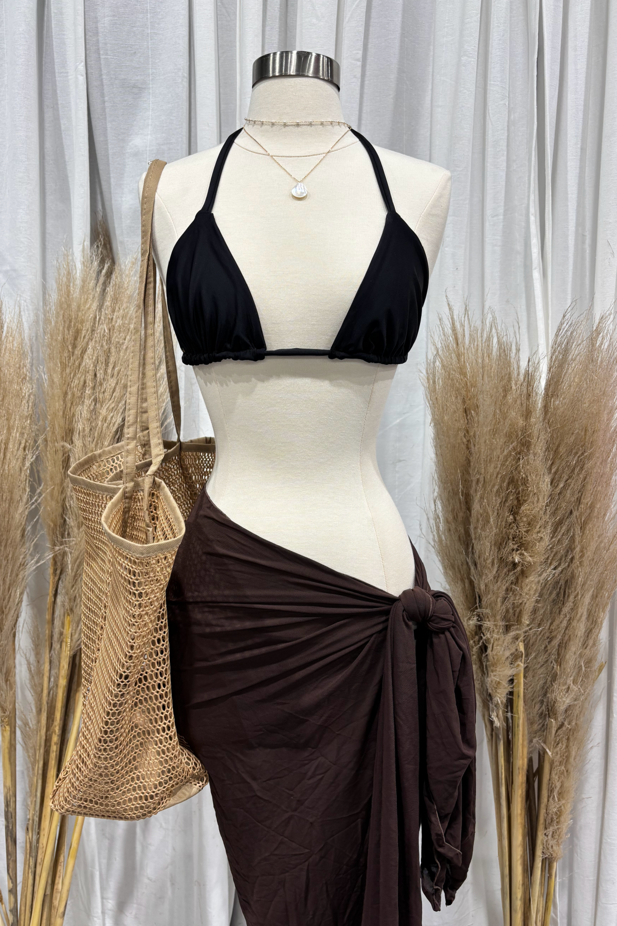 Vallarta Cover Up Maxi Skirt (Brown)