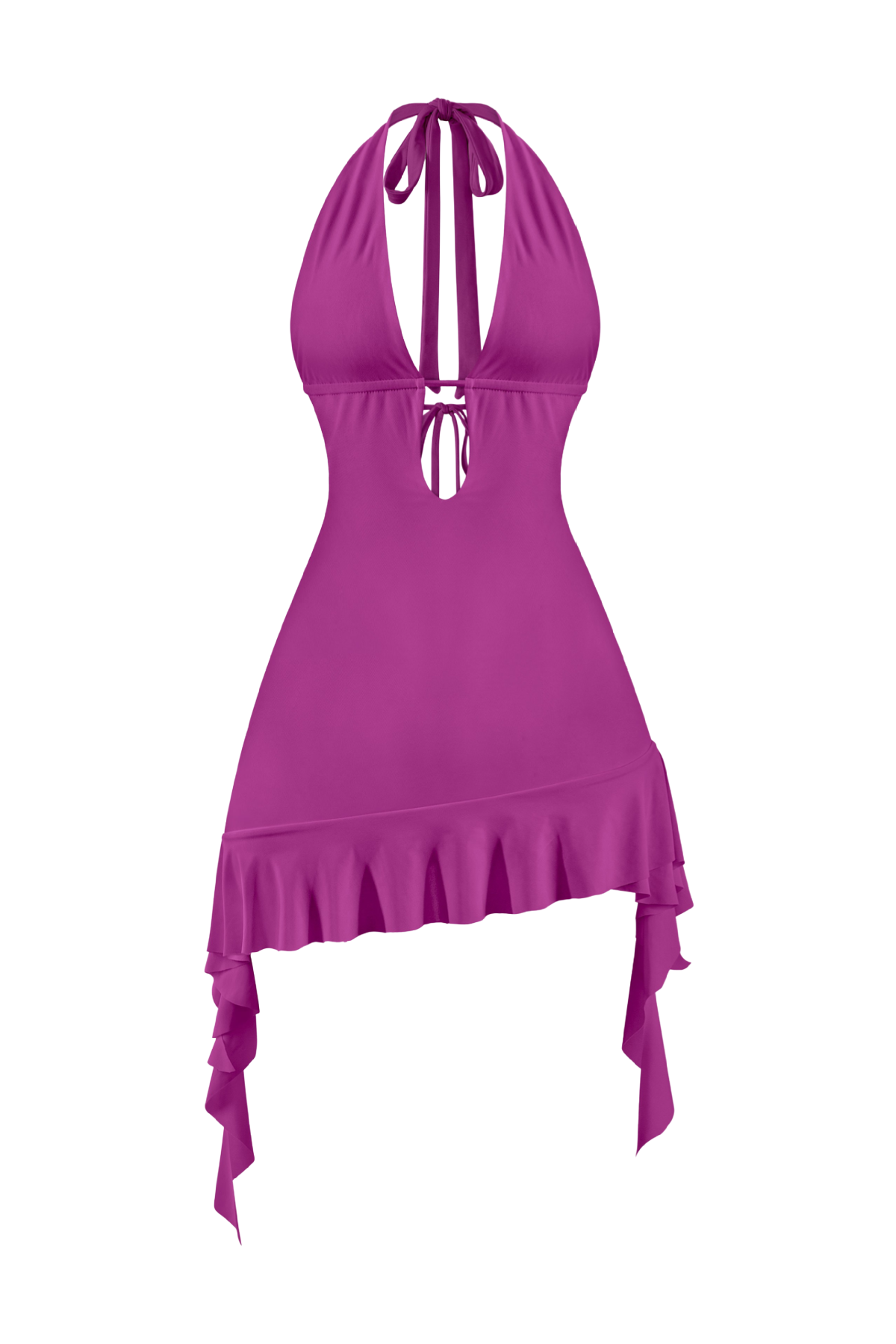 Abbie Halter Dress (Magenta Purple)