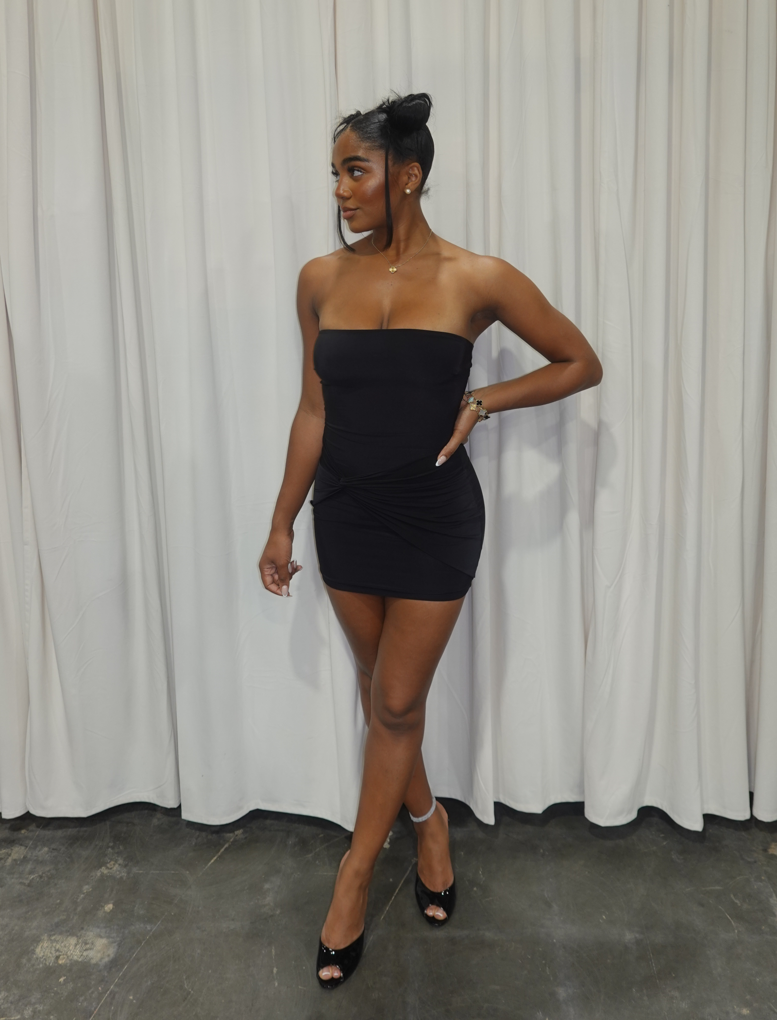 Dominican Tube Mini Dress (Black)