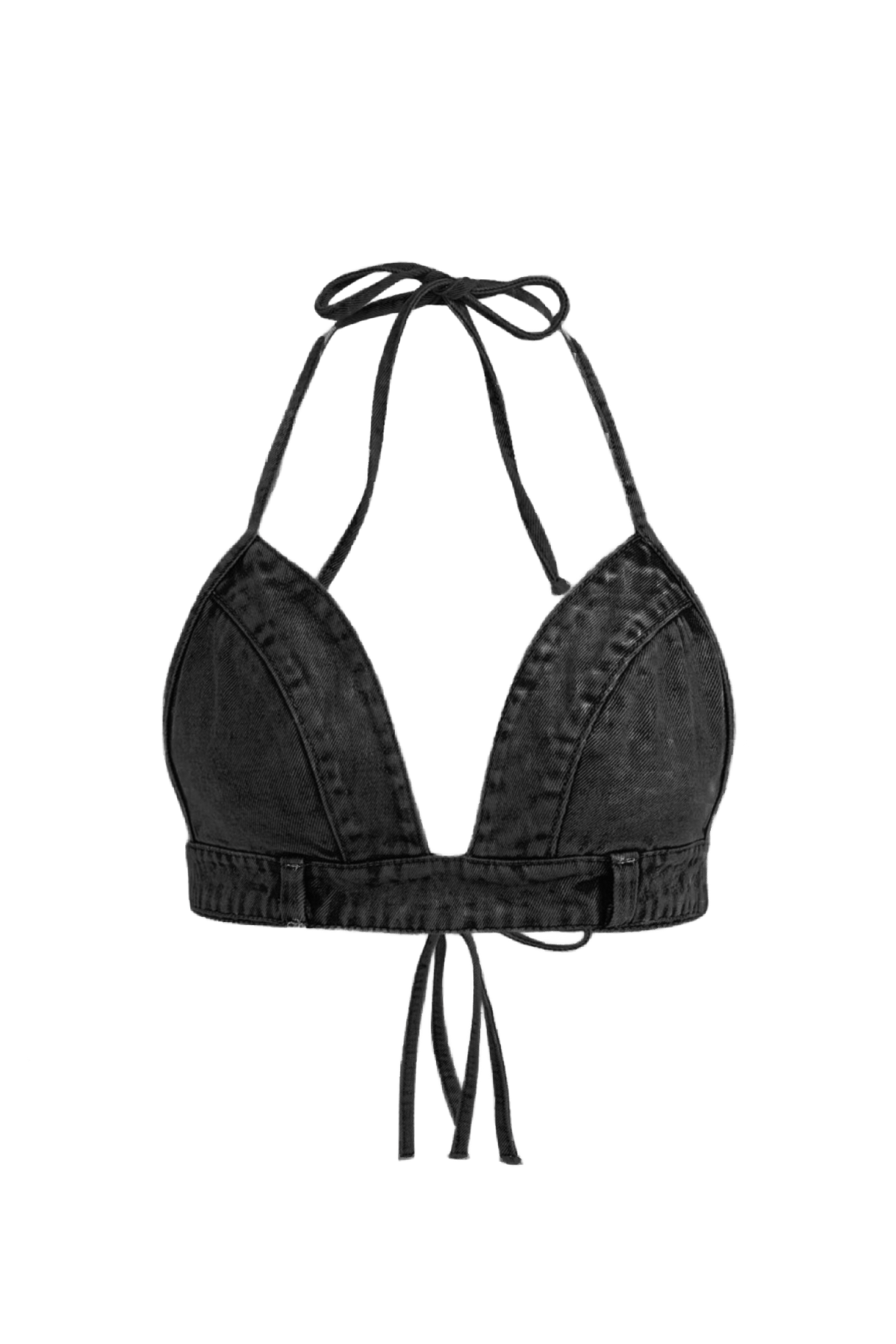 Wolf Backless Crop Top (Black)
