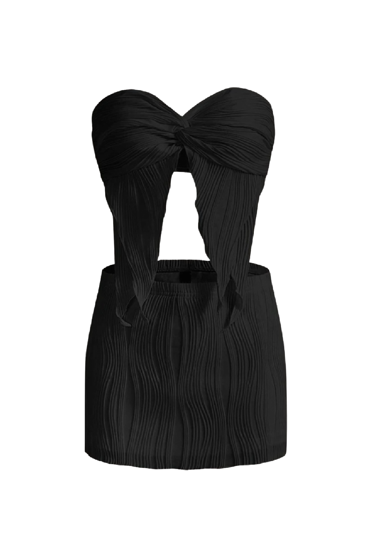 Celine Twist Skirt Set (Black)