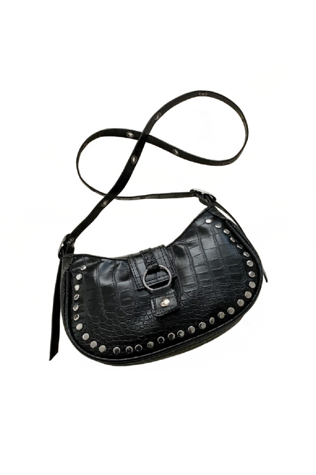 Tj Croc Studded Bag (Black)