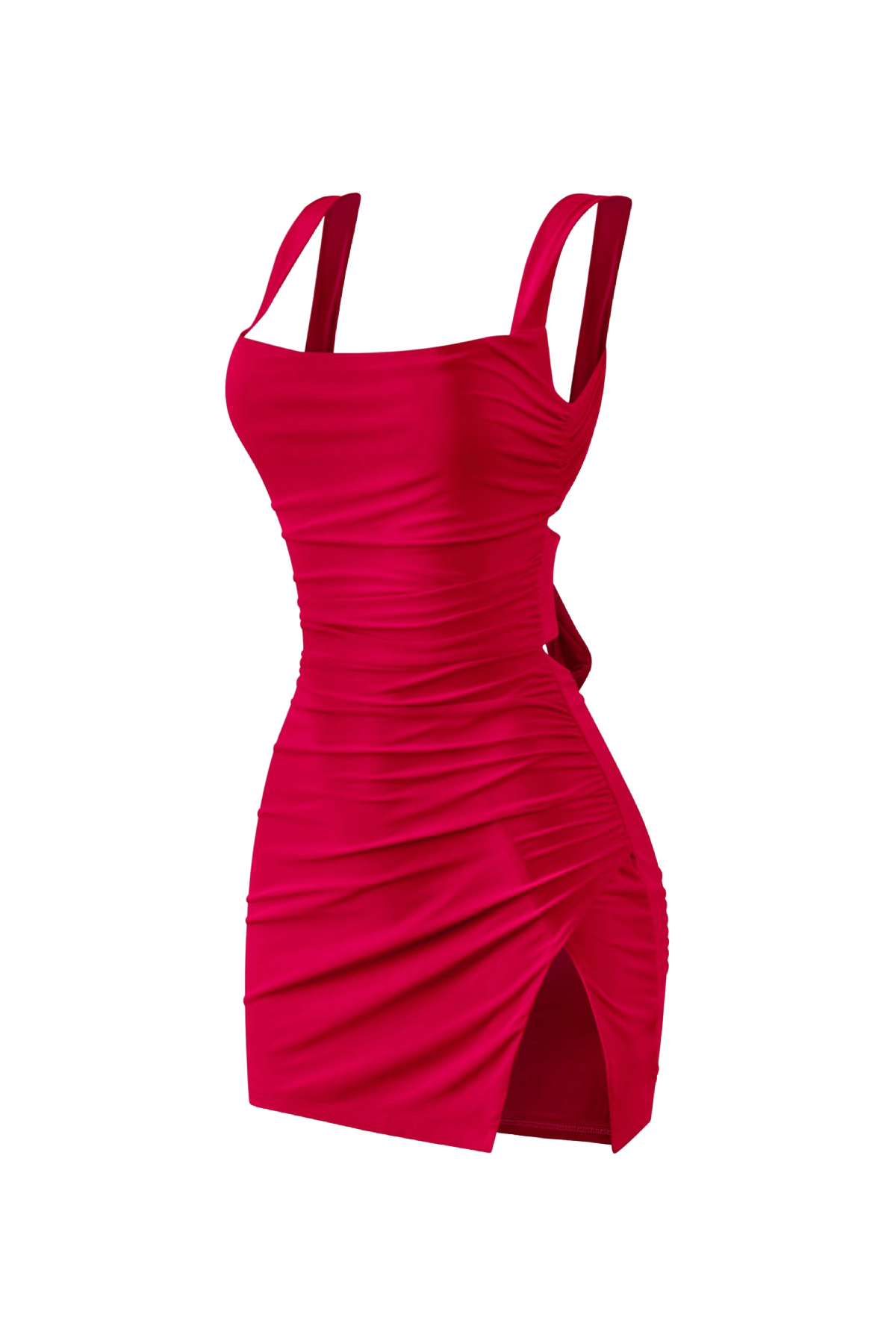 Dallas Side Slit Dress (Red) Shop Israella Dallas Side Slit Dress (Red) Shop Israella