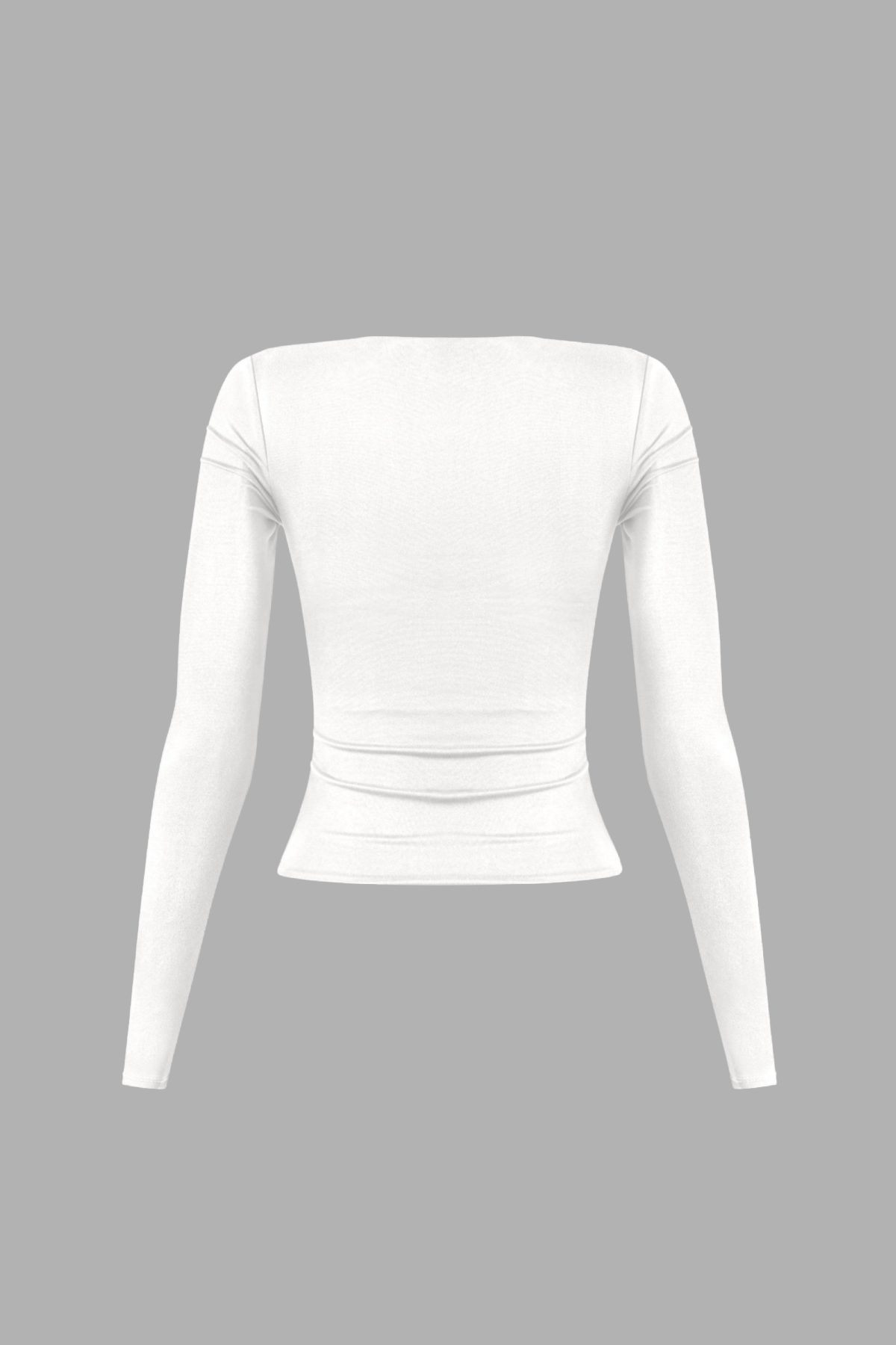 Cassie Long Sleeve Scoop Neck Top (White)