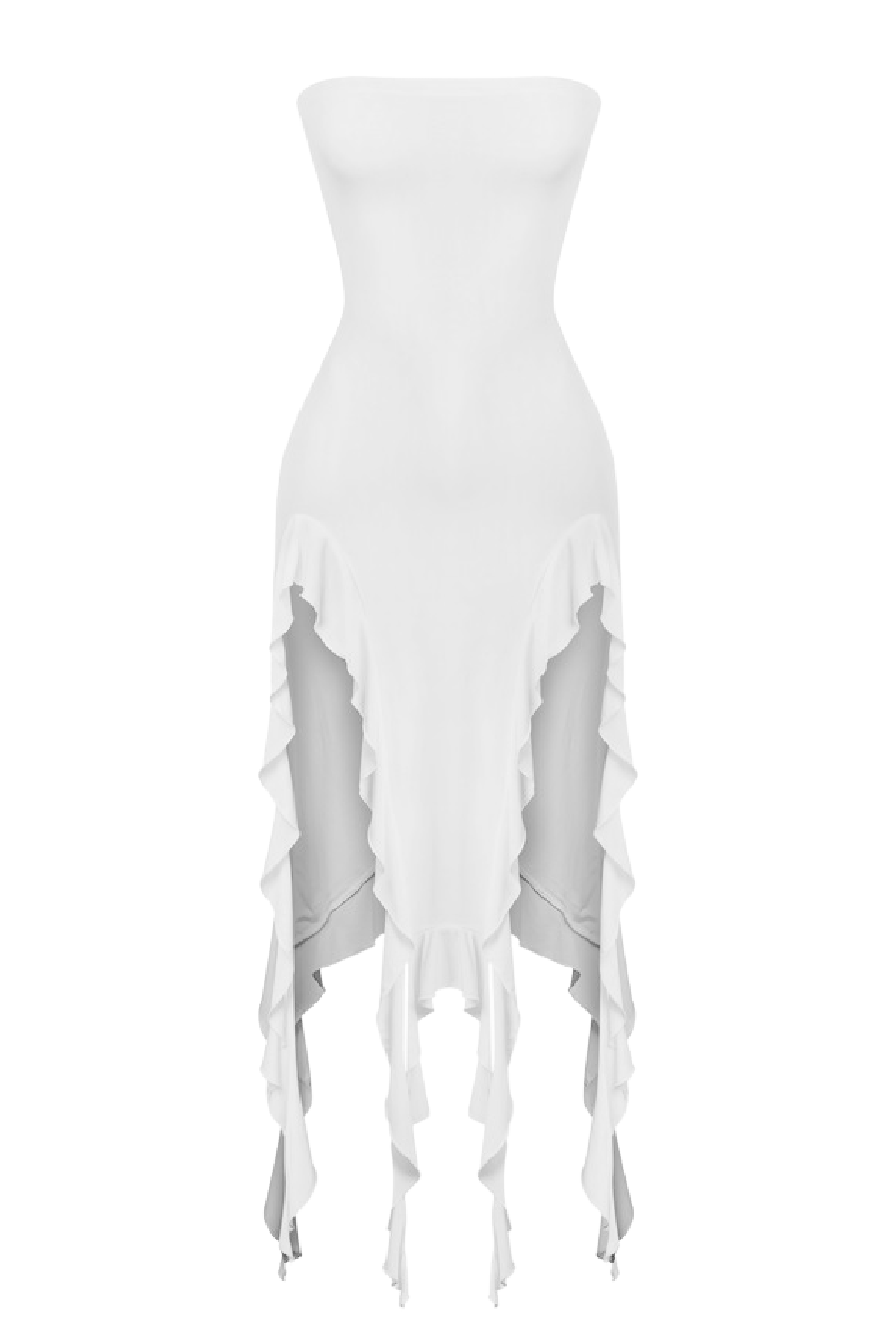 Raja Midi Ruffle Dress (Off White)