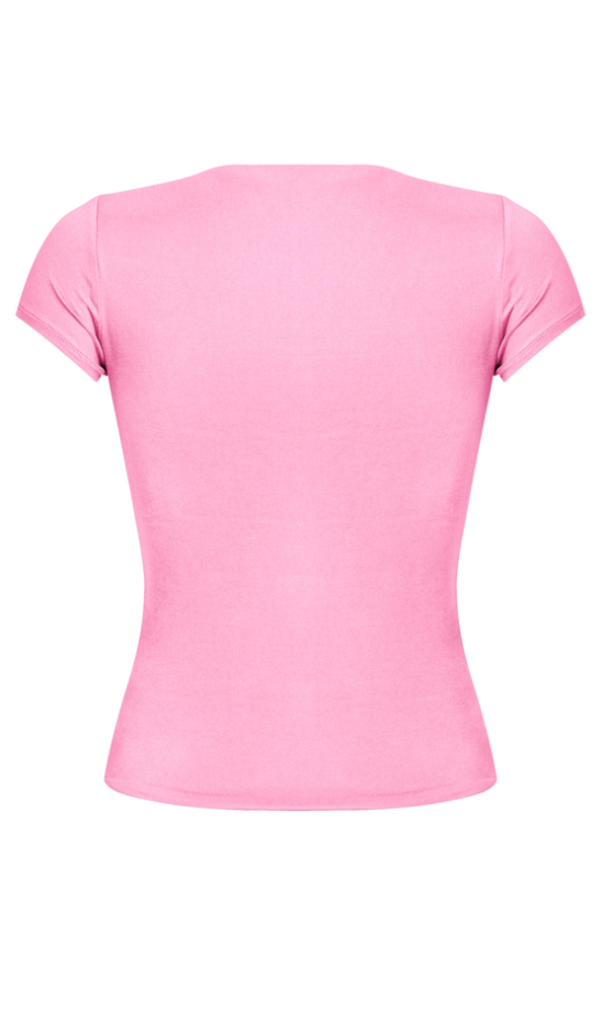 Cara Short Sleeve Top (Pink)