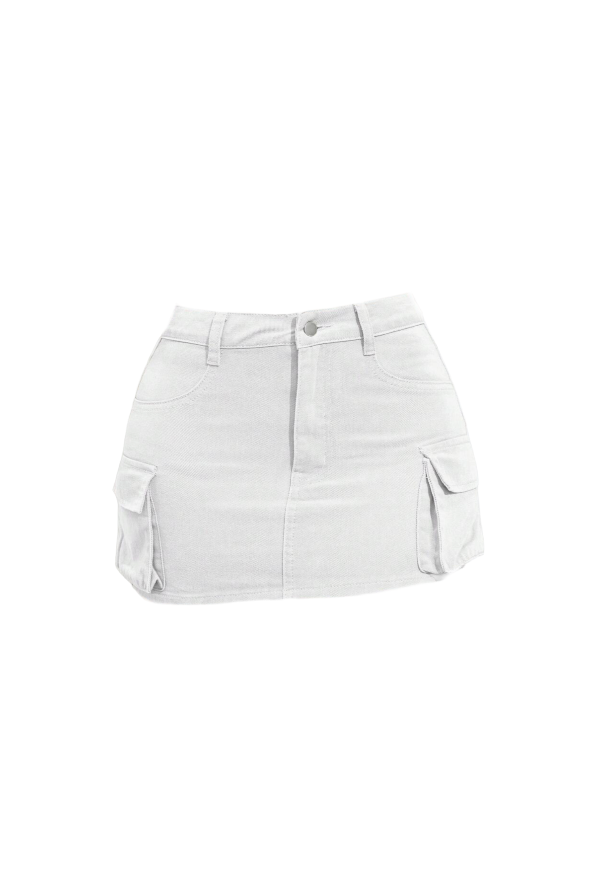 Raisa Cargo Mini Skirt (White) - Main Image