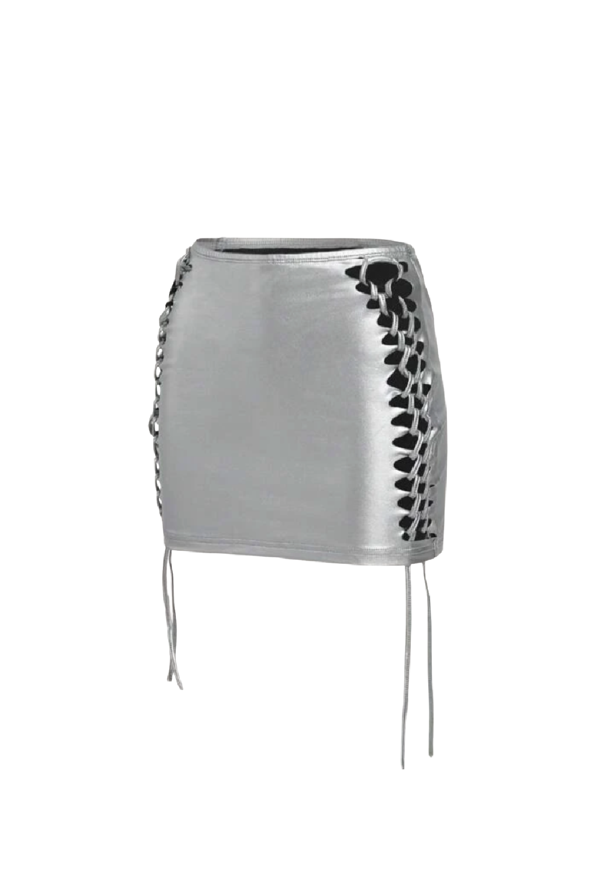 Aria Braided Mini Skirt (Silver)
