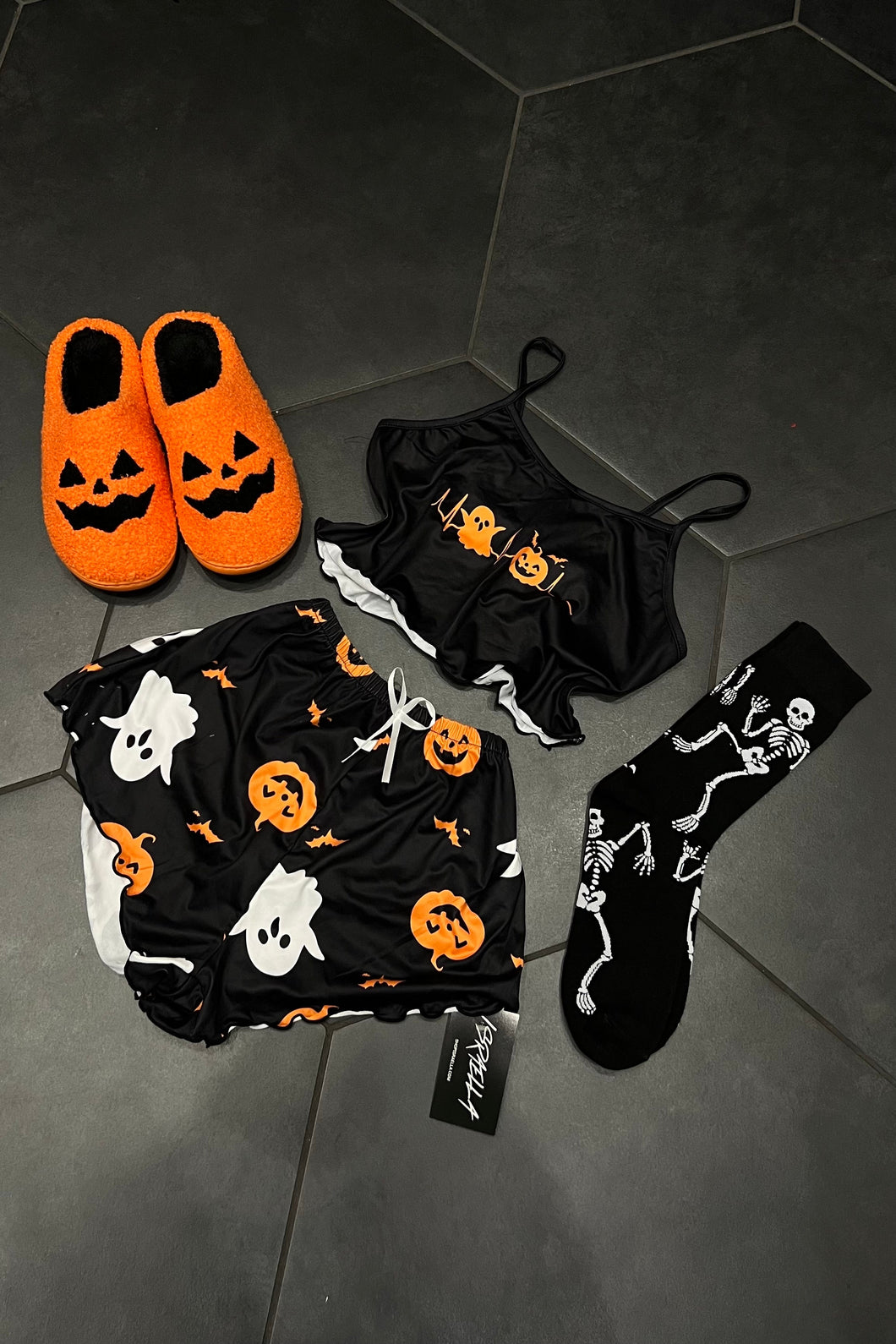 Halloween PJ Short Set (Black)