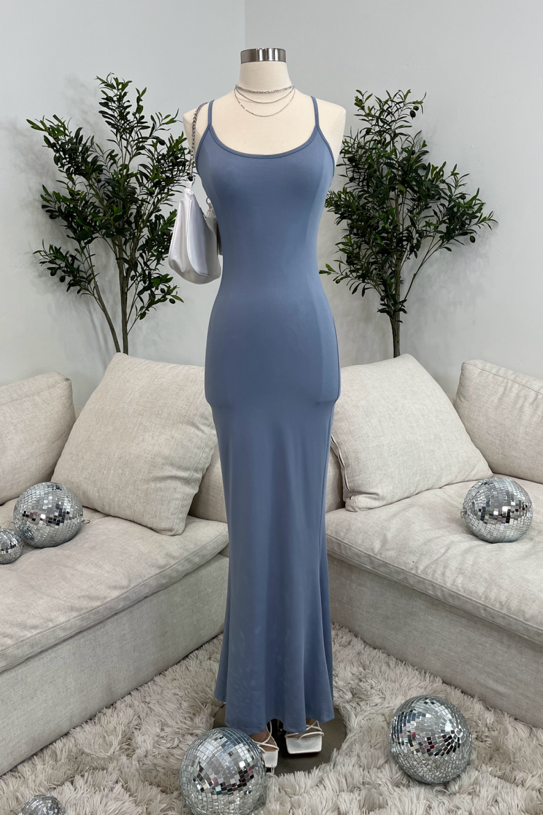 Kimber Maxi Dress (Ash Blue) NEW