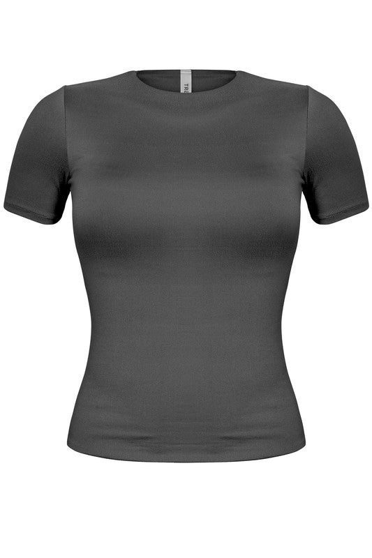 Shar Round Neck Basic Top (Black)