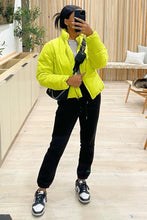 Load image into Gallery viewer, Penelope Puffer Jacket (Lime Yellow)