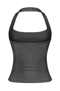 Ziva Square Neck Halter Top (Black)