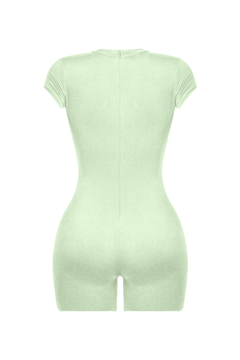 Ronny Round Neck Romper (Sage Green)