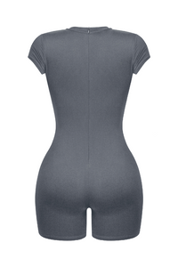 Ronny Round Neck Romper (Charcoal Grey)