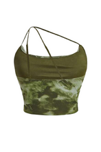 Load image into Gallery viewer, Jade Mesh Ruched Top (Green Multi)