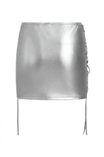 Load image into Gallery viewer, Aria Braided Mini Skirt (Silver)