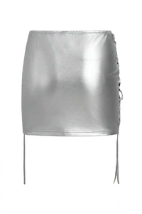 Aria Braided Mini Skirt (Silver)