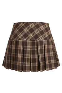 Toy Tartan Mini Skirt (Brown)