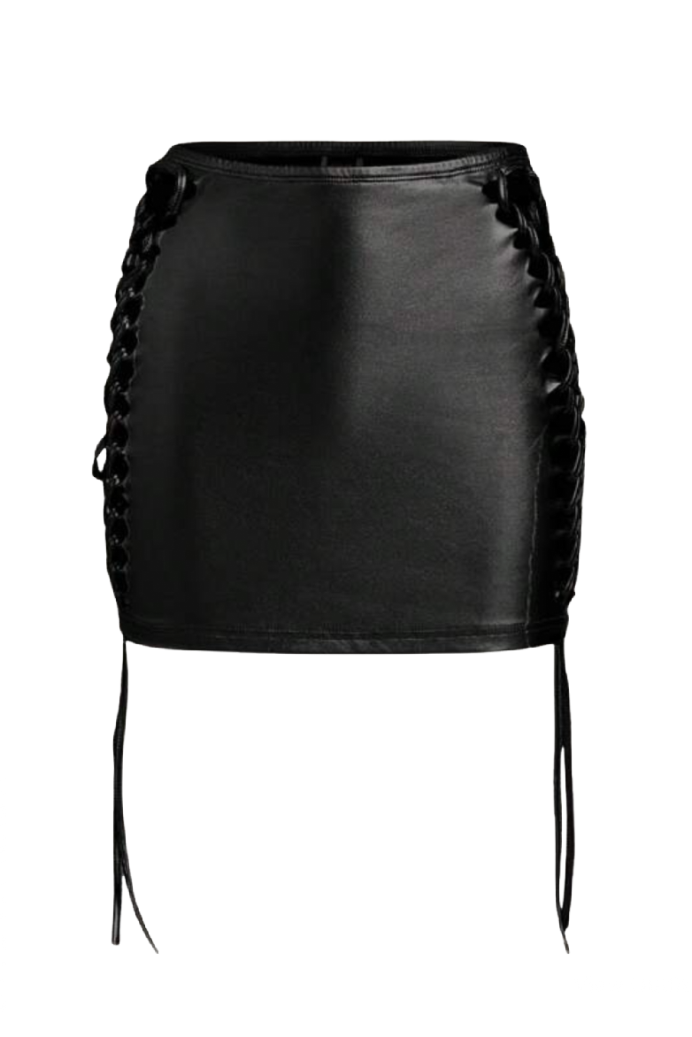 Aria Braided Mini Skirt (Black)