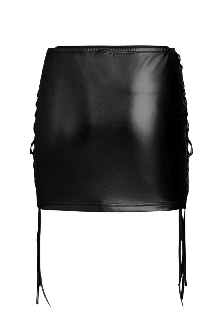 Aria Braided Mini Skirt (Black)