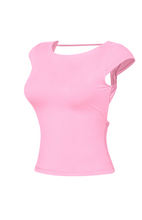 Load image into Gallery viewer, Karina Open Back Basic Crop Top (Pink)