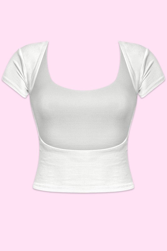 Party In The Back Crop Top (White)