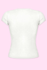 Ginny Short Sleeve Basic Top (Off White)