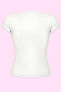 Cara Short Sleeve Top (Off White)