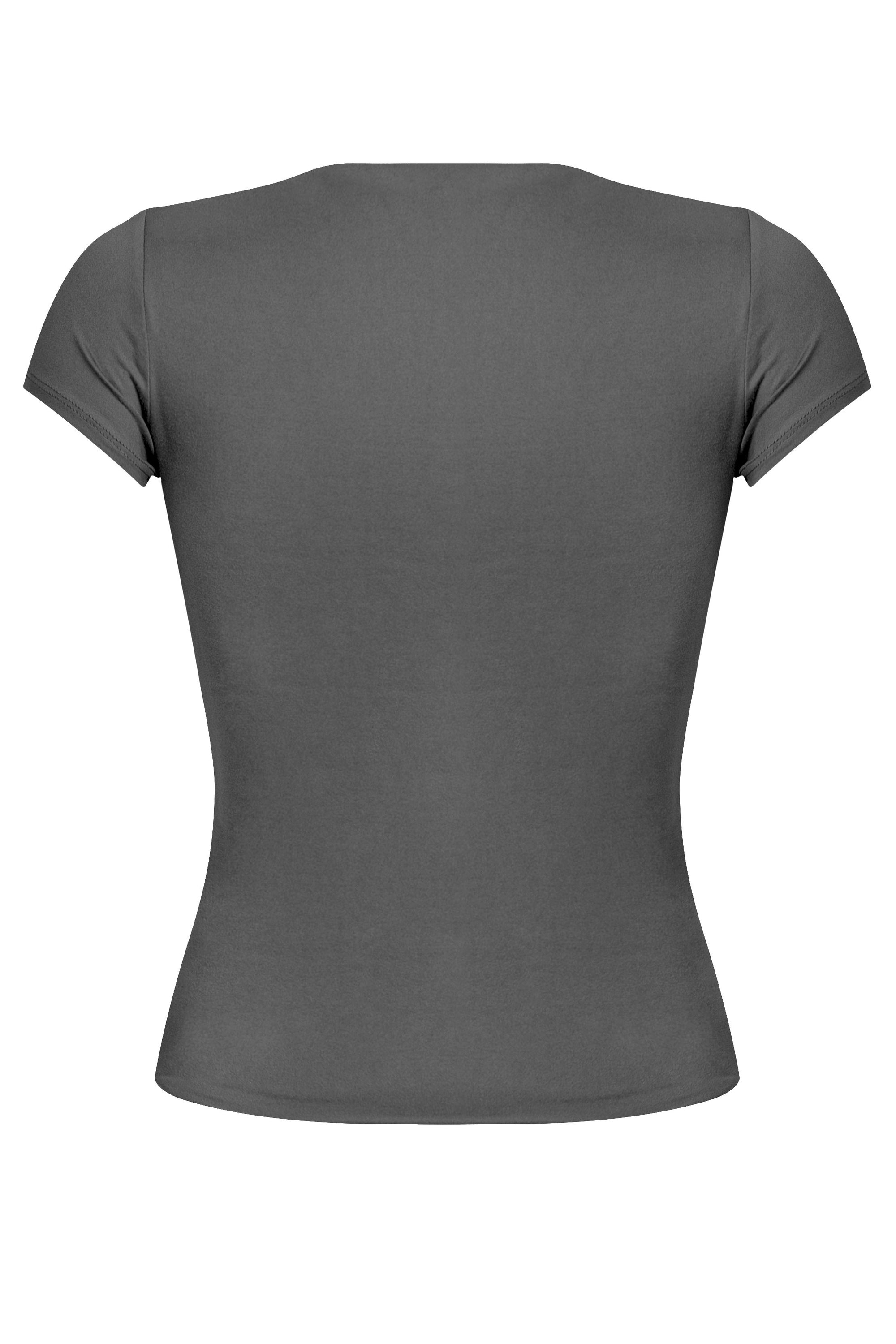 Ginny Short Sleeve Basic Top (Black)